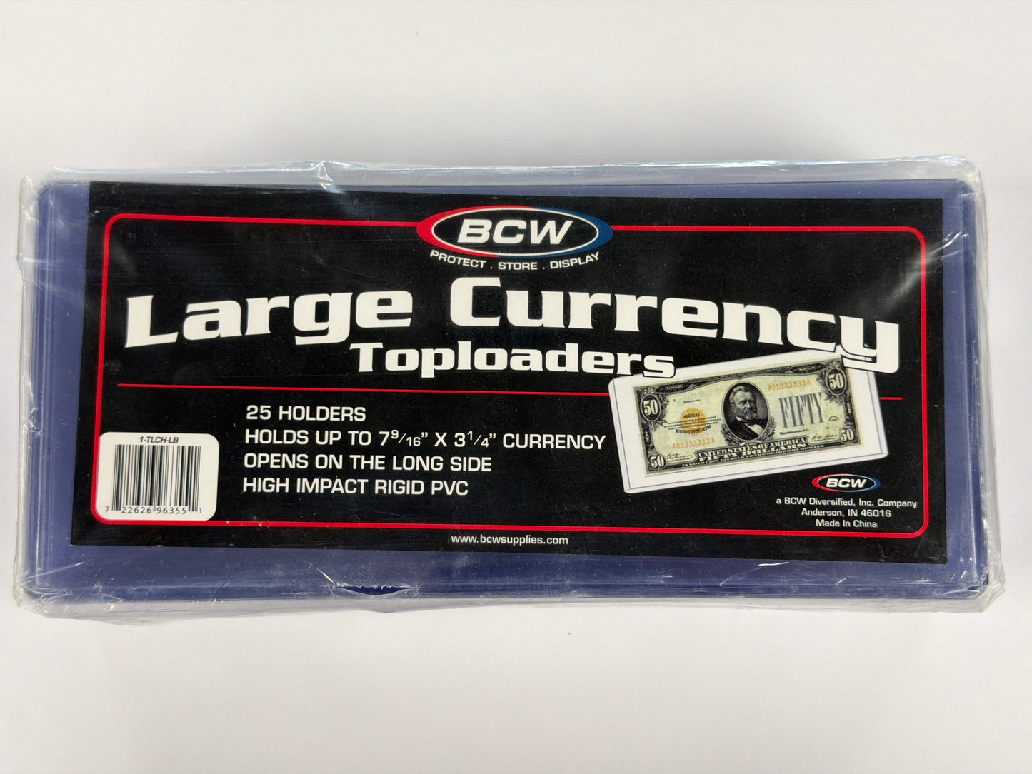 BCW Large Currency Toploaders 25 Holders