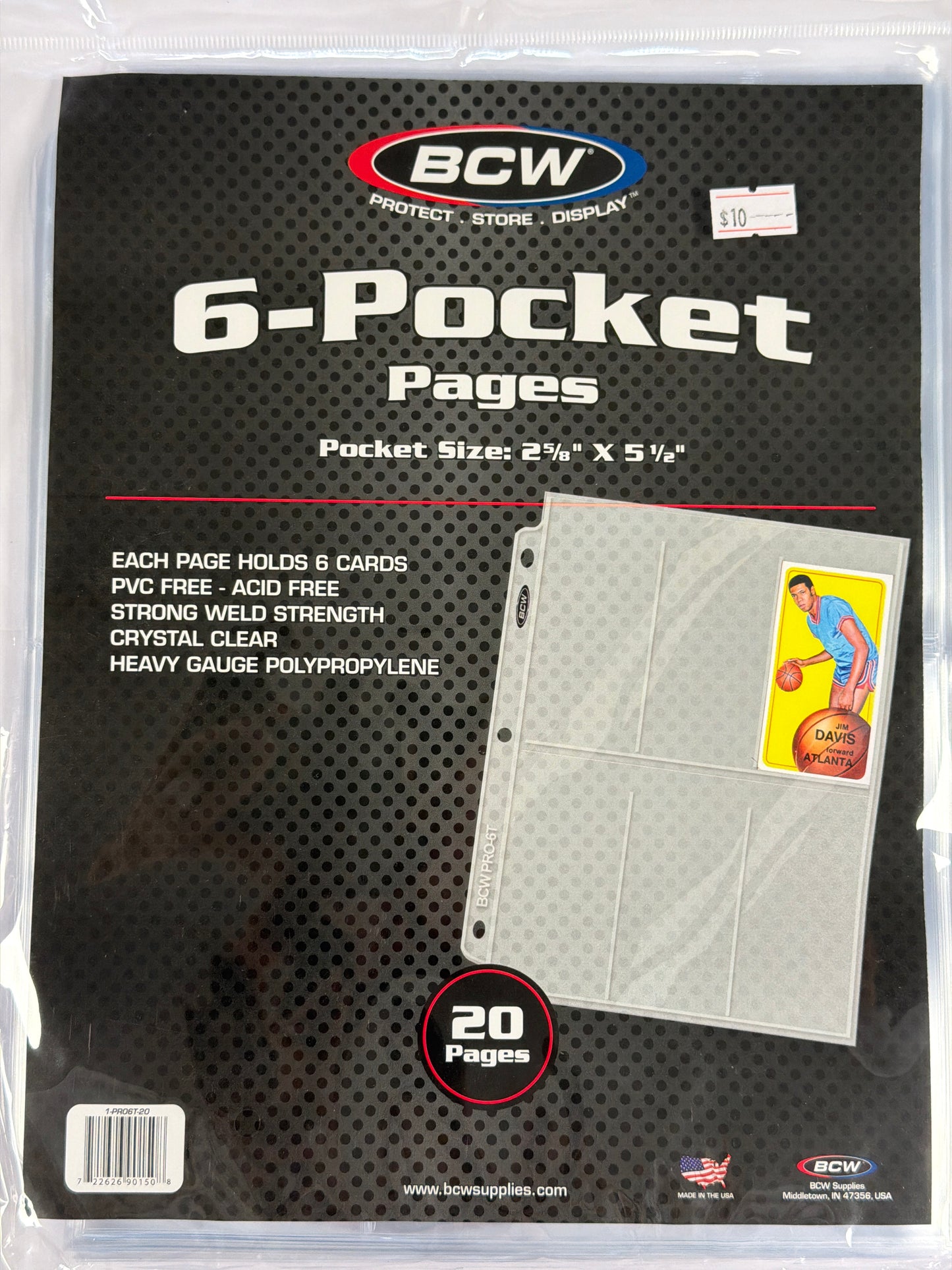 BCW 6-Pocket Pages Pocket Size 2 5/8” x 5 1/2”