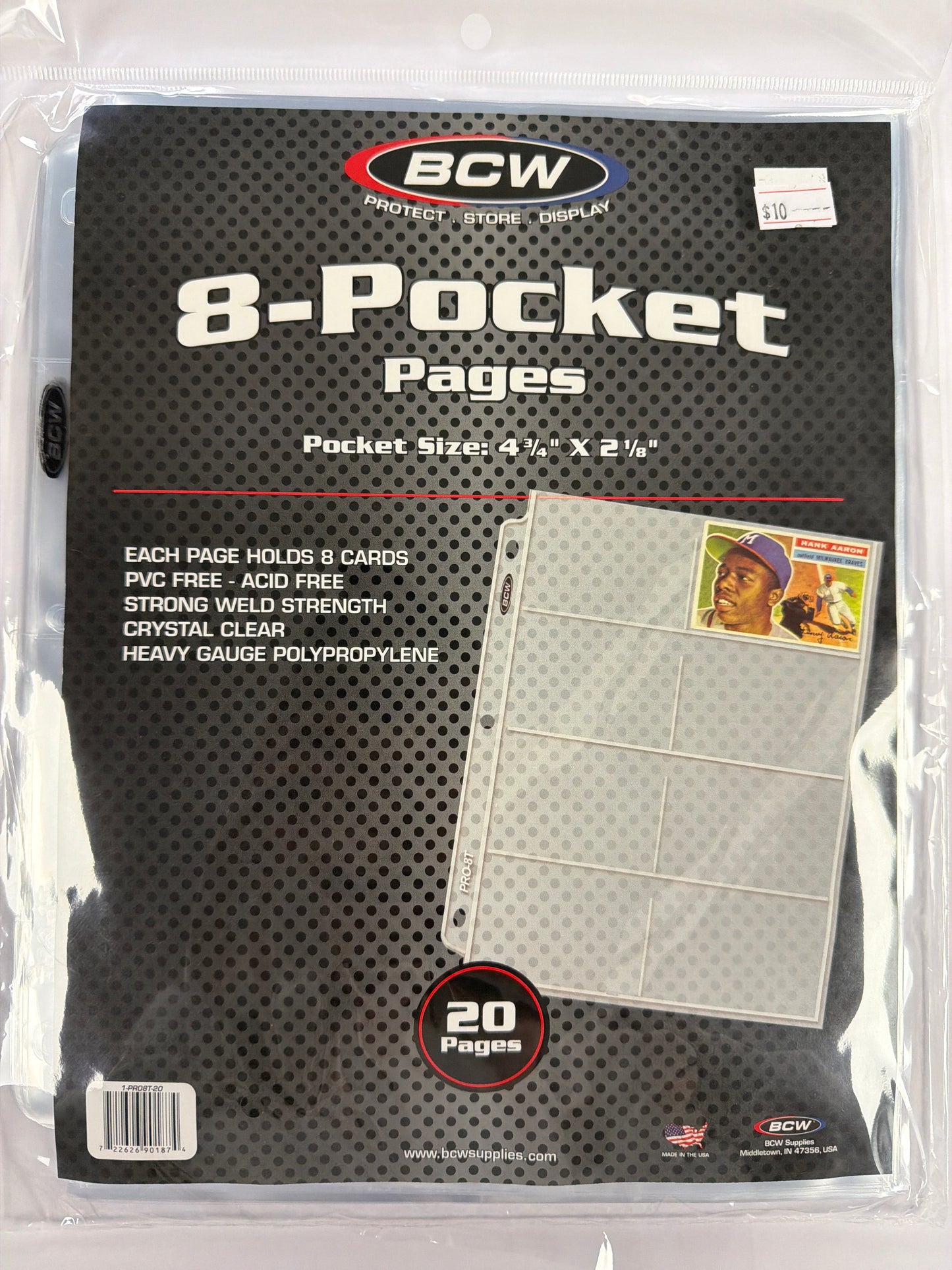 BCW 8-Pocket Pages Pocket Size 4 3/4” x 2 1/8”