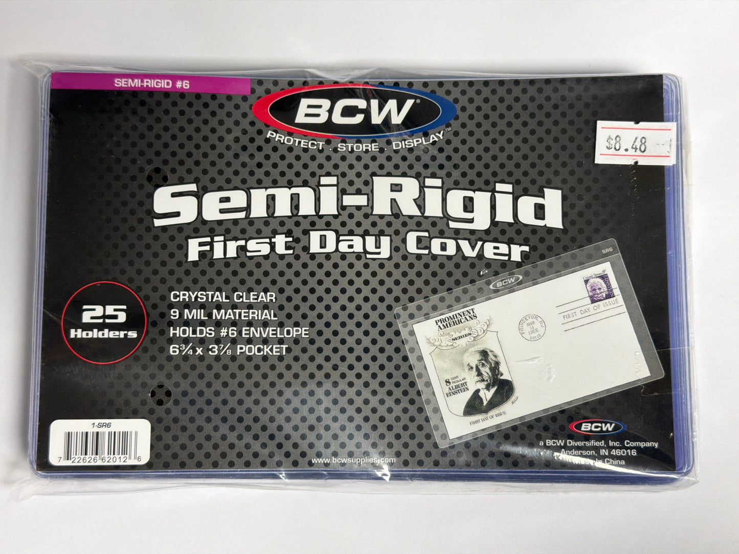 BCW Semi-Rigid First Day Cover - 25 Holders