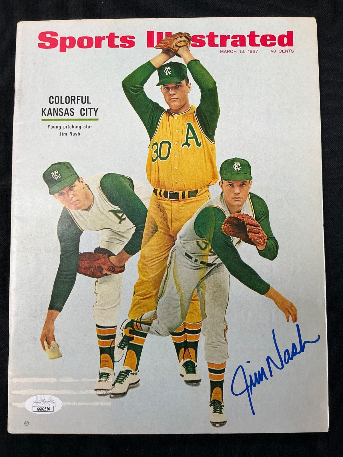 Jim Nash Oakland A's Signed Auto 1967 Sports Illustrated Magazine JSA COA 636