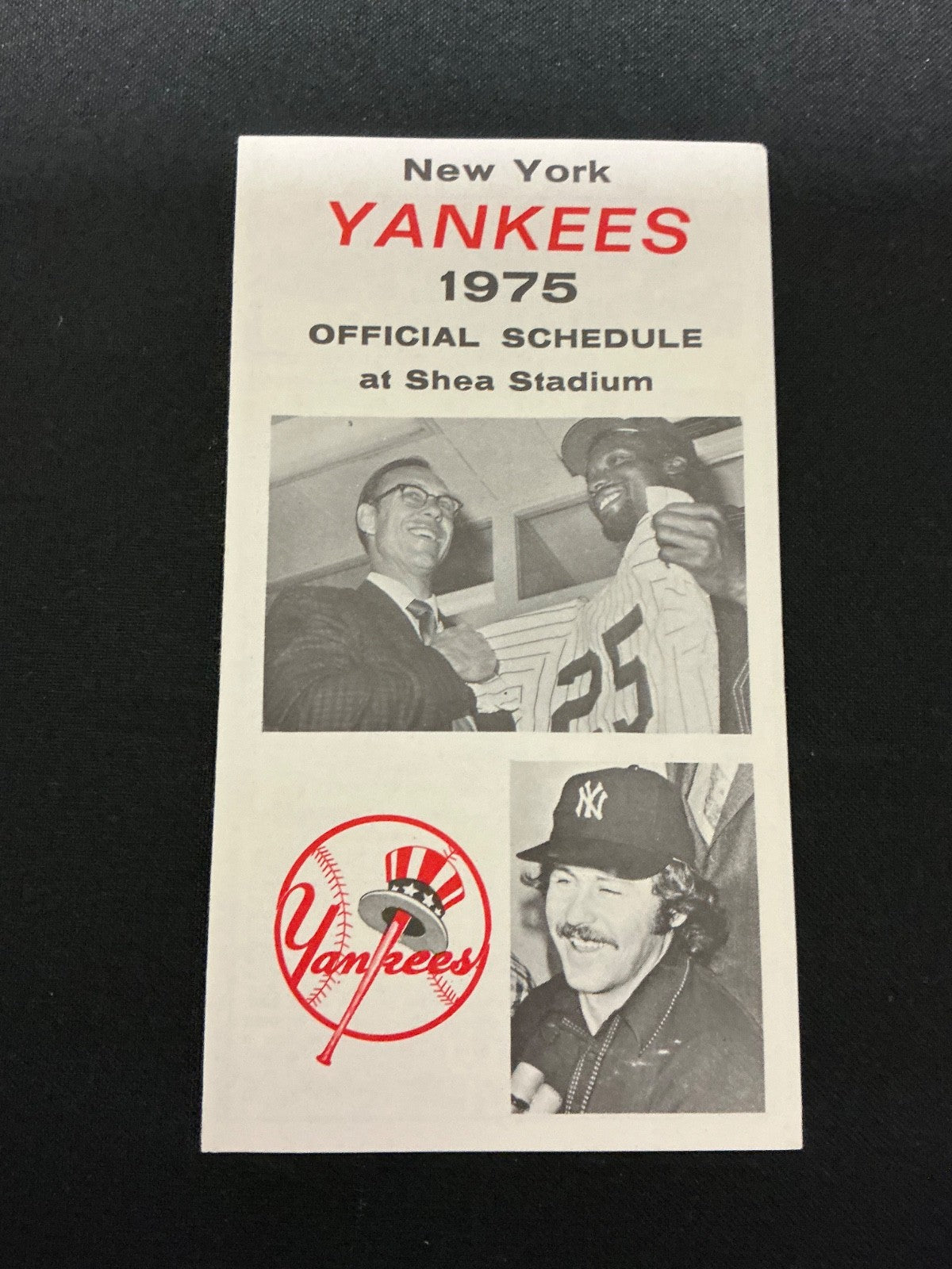 1975 Official New York Yankees Pocket Schedule at Shea Stadium