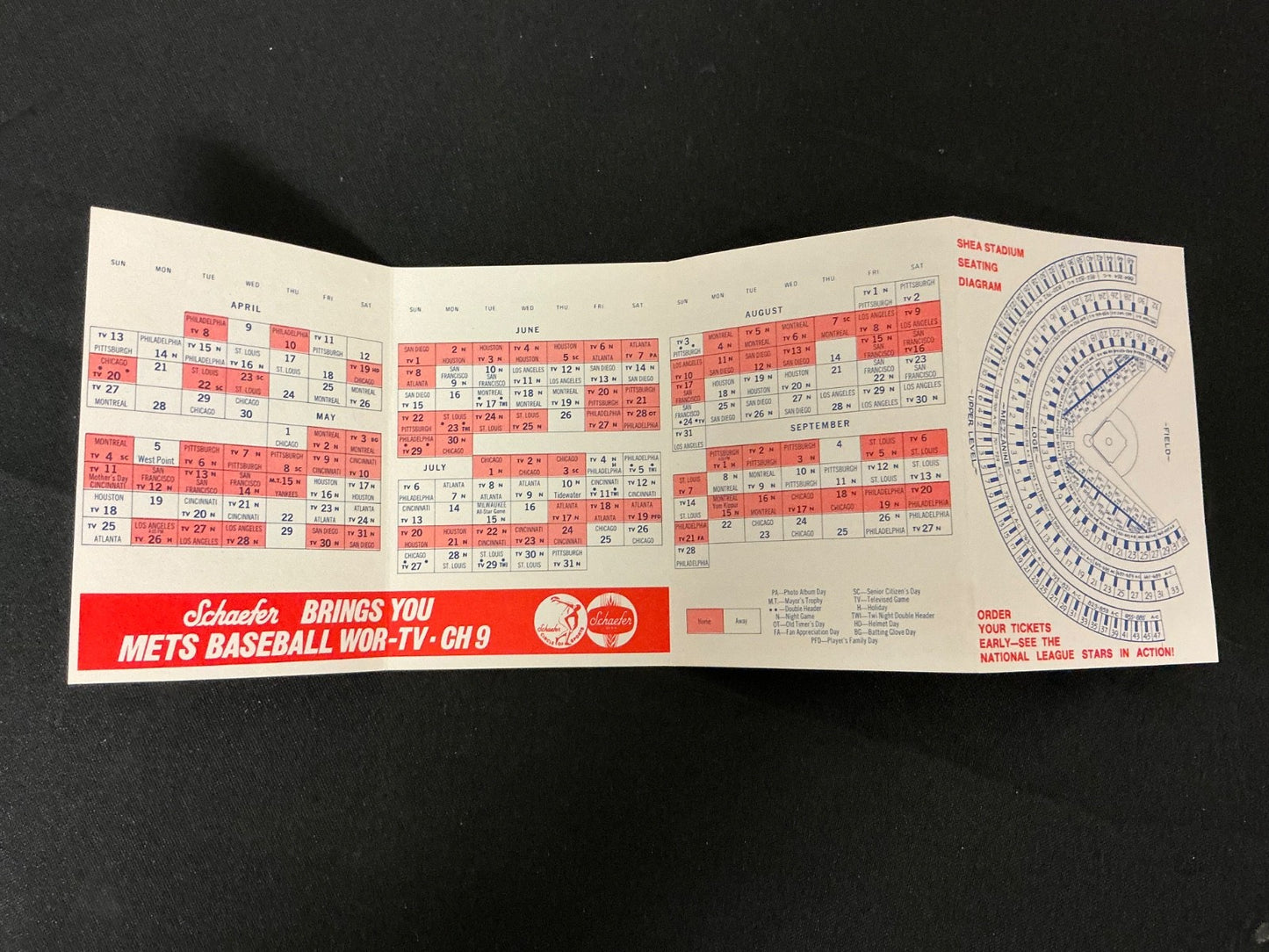 1975 New York Mets Baseball Pocket Schedule 