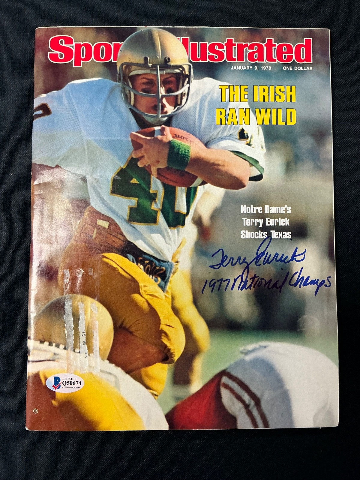 Terry Eurick Notre Dame Signed Auto Inscribed 1978 Sports Illustrated BAS COA 