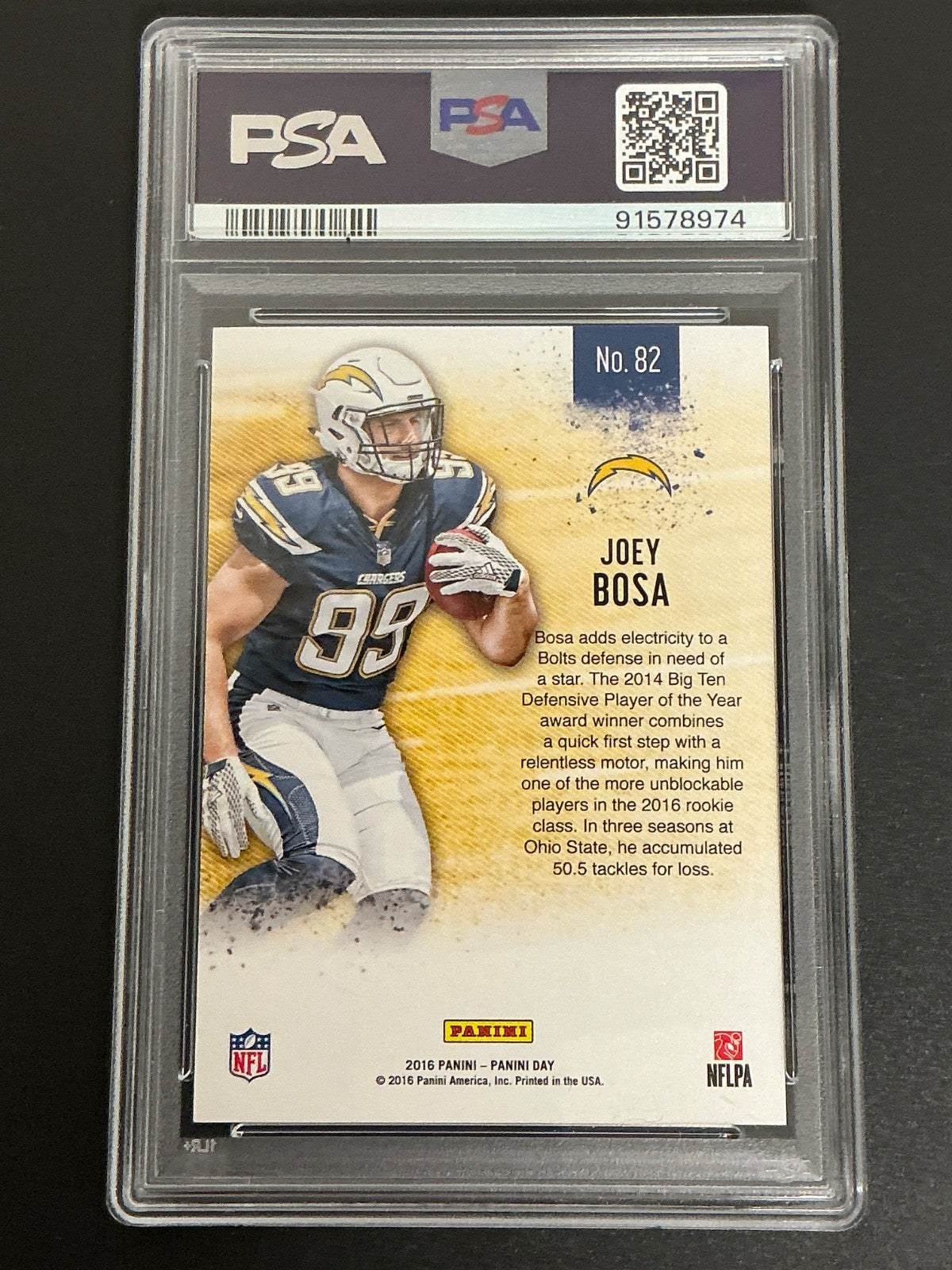 2016 Panini Kickoff Day #82 Joey Bosa RC /699 PSA 10 GEM MT 974
