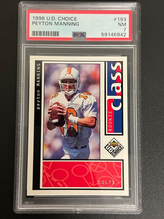 1988 U.D. Choice #193 Peyton Manning RC Colts PSA 7 NM 942