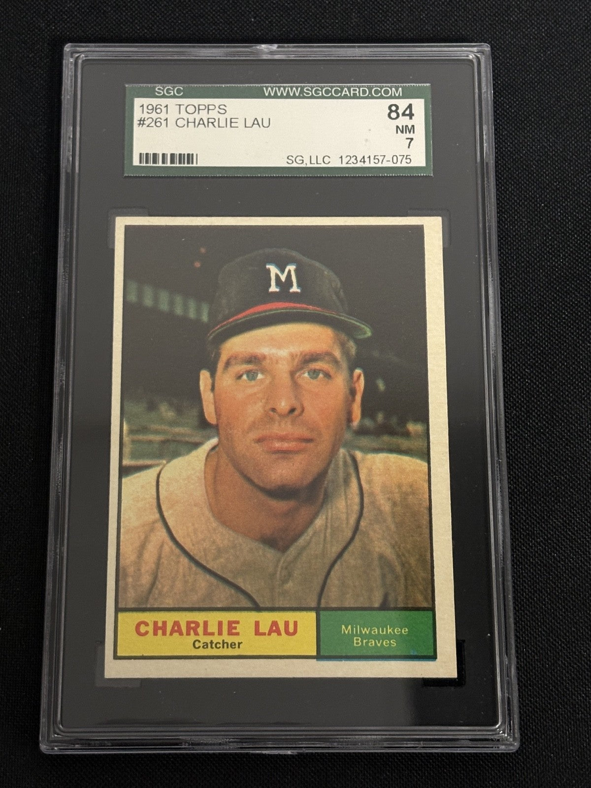 1961 Topps #261 Charlie Lau Braves SGC 7 NM 075