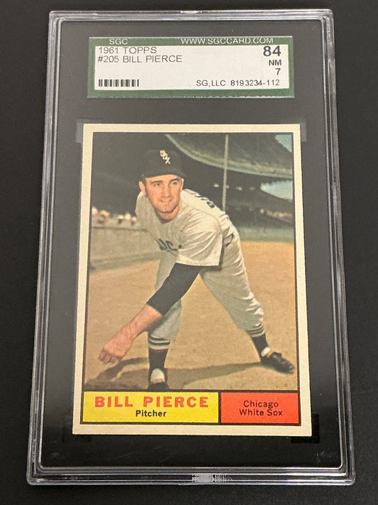 1961 Topps #205 Bill Pierce White Sox SGC 7 NM 112