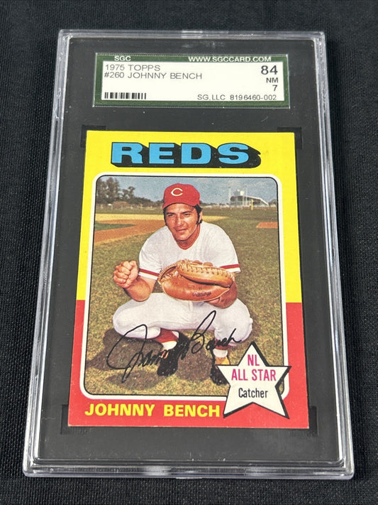 1975 Topps #260 Johnny Bench Cincinnati Reds SGC 7 NM 002