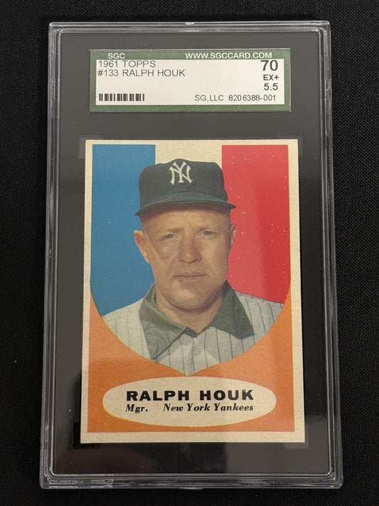 1961 Topps #133 Ralph Houk Yankees SGC 5.5 EX+ 001