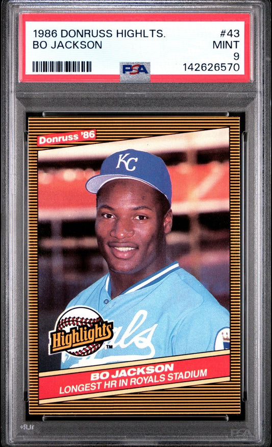 1986 Donruss Highlights #43 Bo Jackson RC Rookie PSA 9 MINT 570