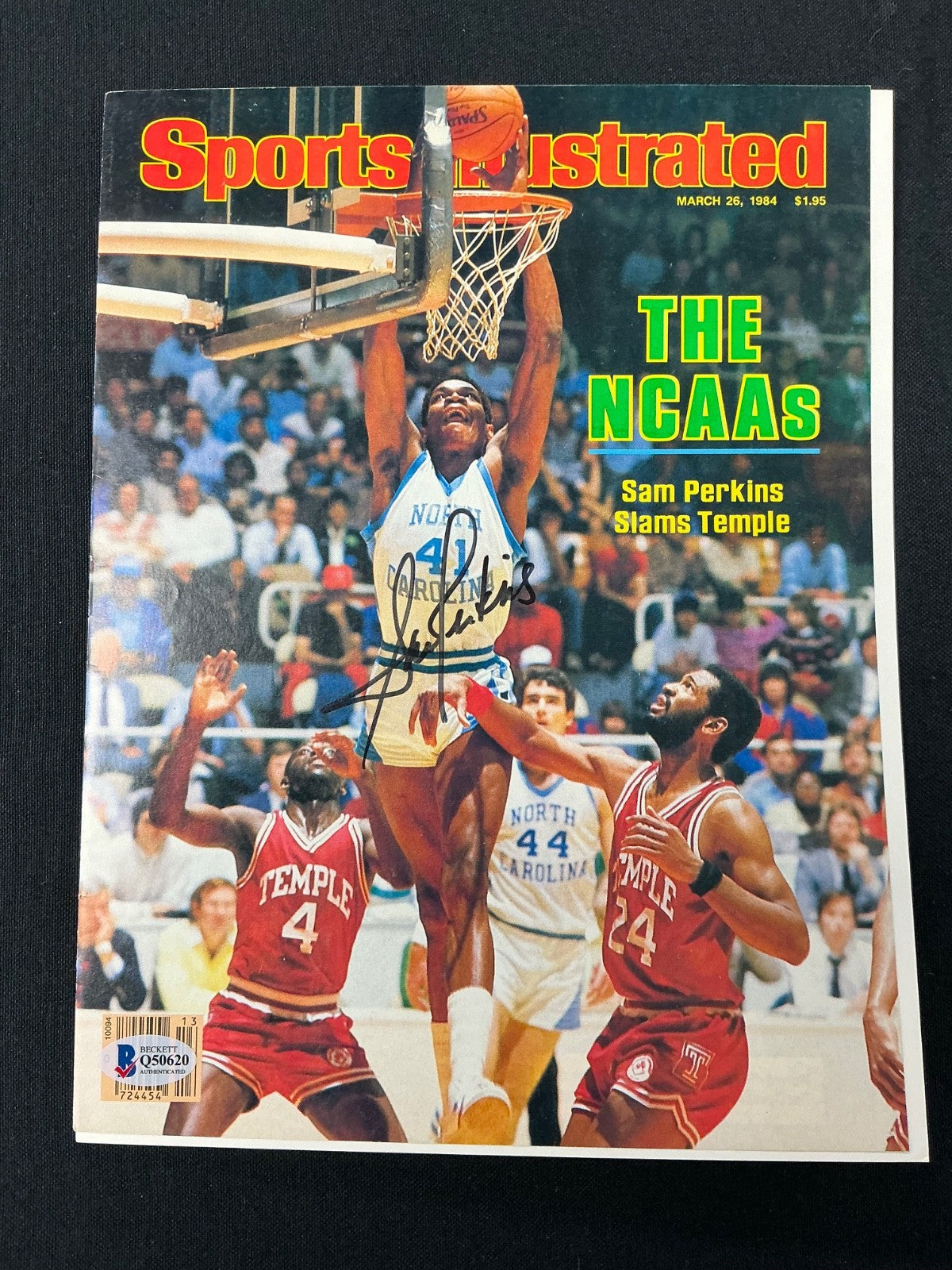 Sam Perkins Signed Auto 1984 Sports Illustrated  COVER only BAS COA 620