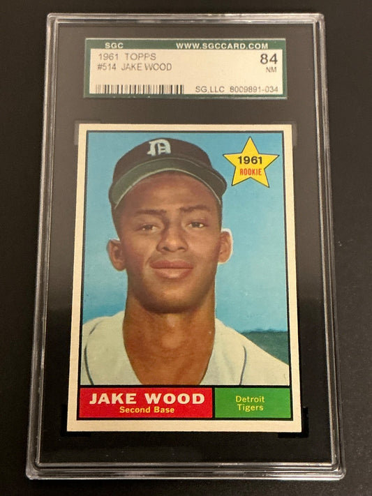1961 Topps #514 Jake Wood RC Tigers SGC 7 NM