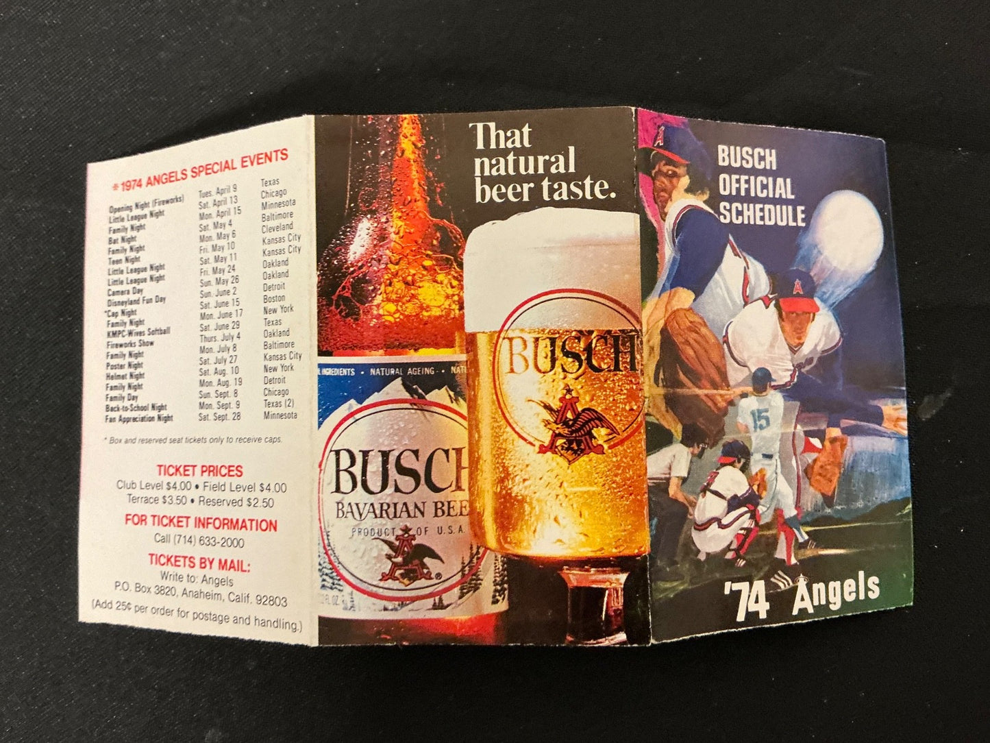 1974 Los Angeles Angels Baseball Pocket Schedule 