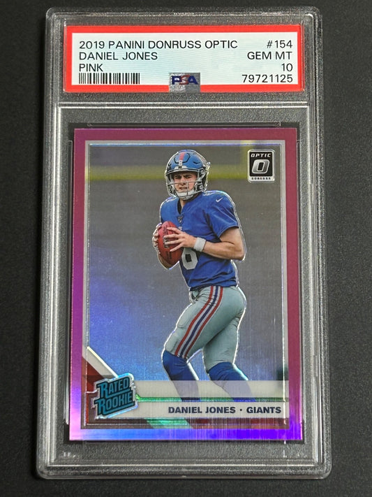 2019 Panini Donruss Optic #154 Daniel Jones Pink PSA 10 GEM MT 125