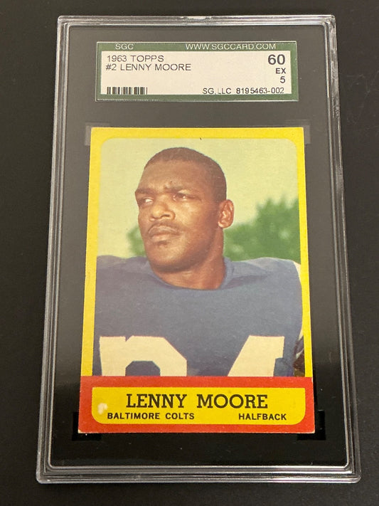 1963 Topps #2 Lenny Moore Colts SGC 5 EX 002