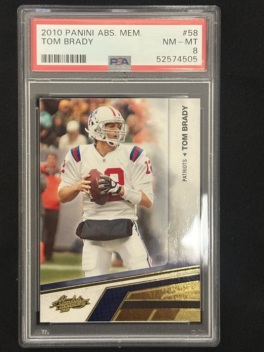2010 Panini Absolute Memorabilia #58 Tom Brady PSA 8 NM-MT 505