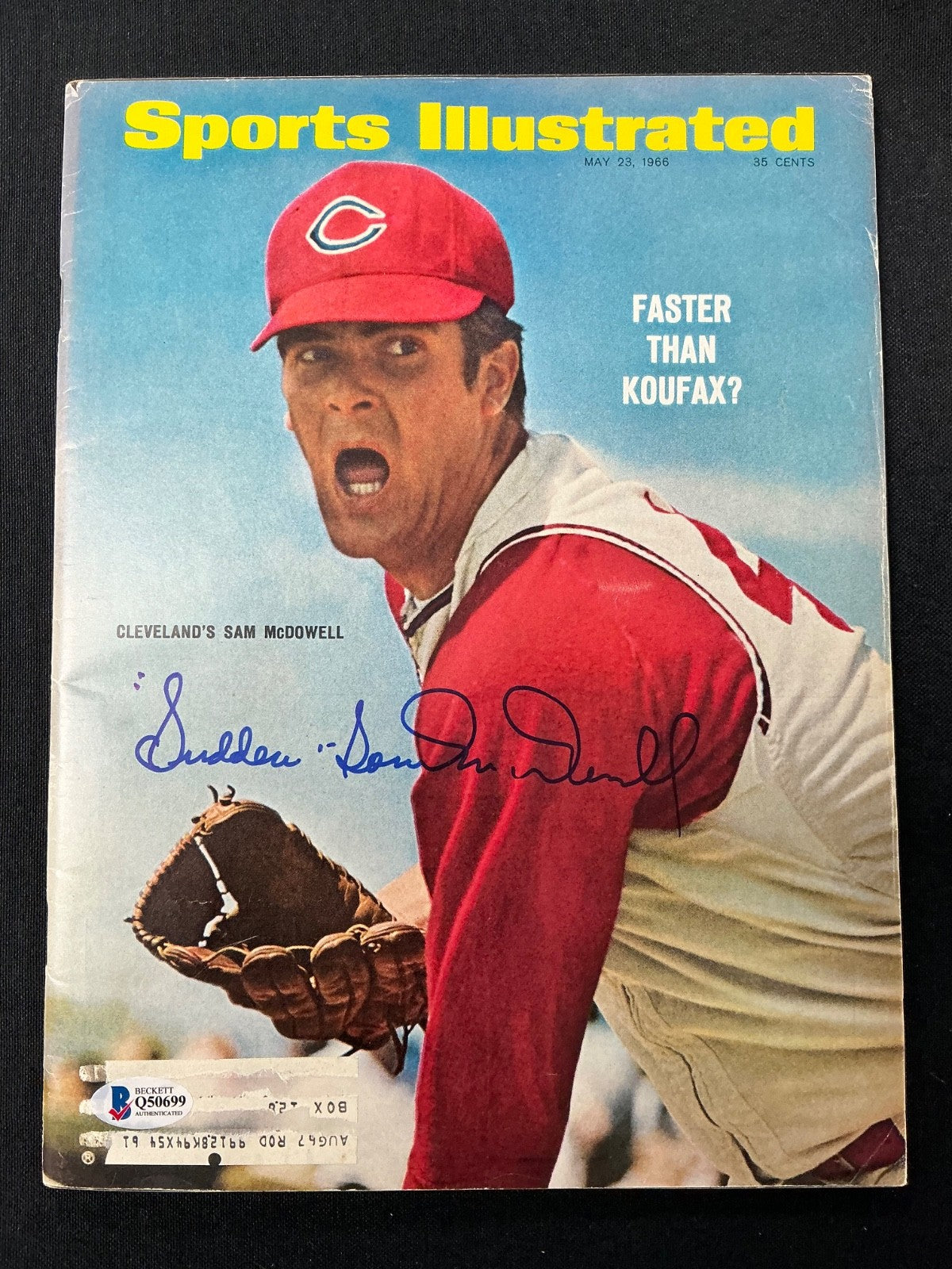 Sam McDowell Indians Signed Auto 1966 Sports Illustrated Magazine BAS COA 699