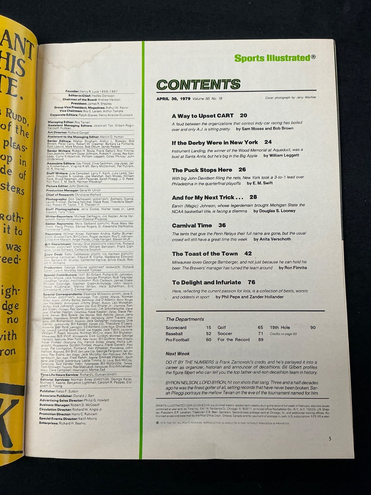 George Bamberger Brewers Signed Auto 1979 Sports Illustrated BAS Cert