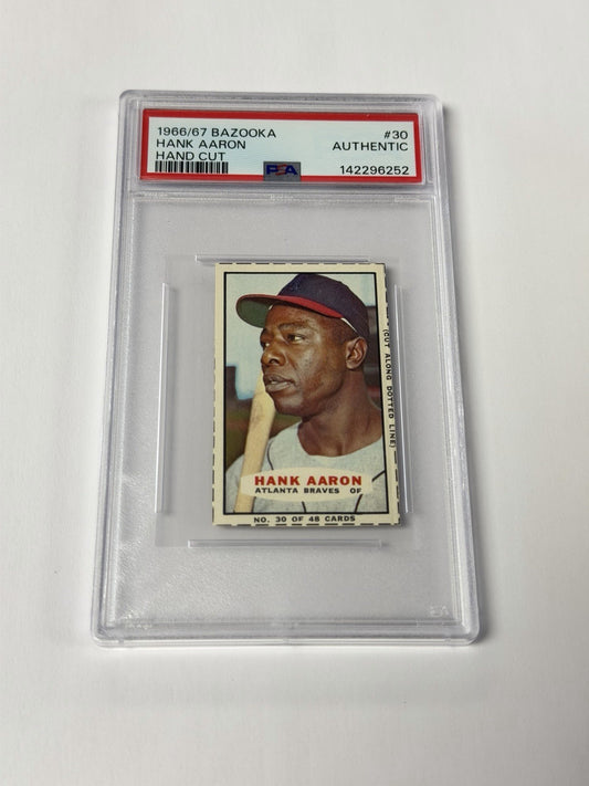 1966/67 Bazooka #30 Hank Aaron Authentic Hand Cut 252
