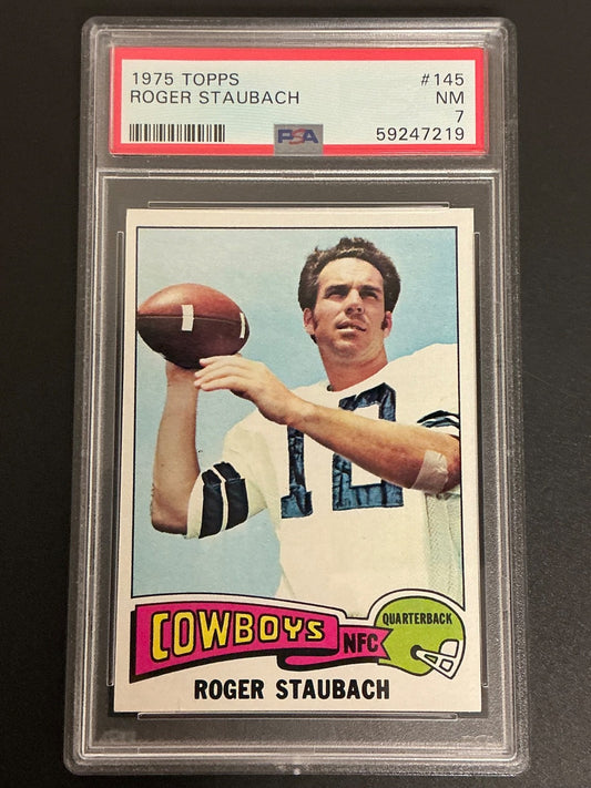 1975 Topps #145 Roger Staubach PSA 7 NM 219