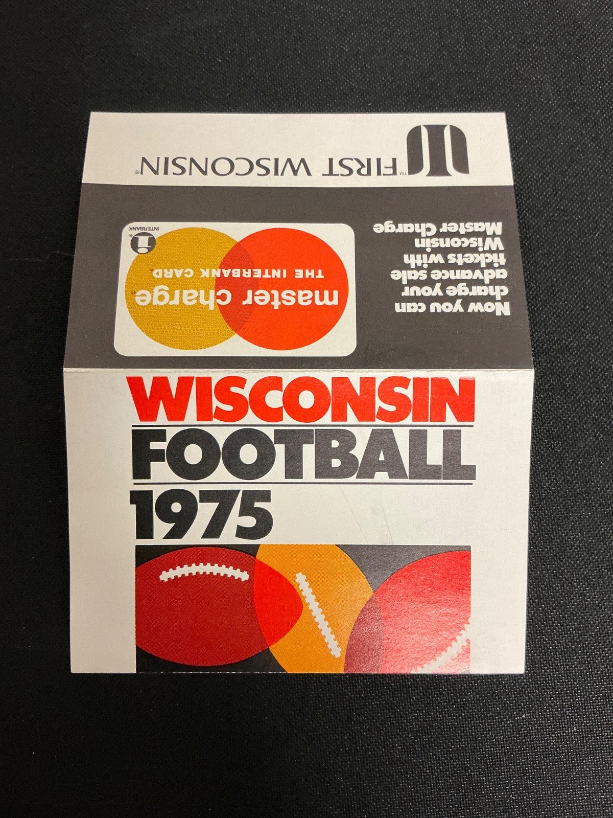 1975 Wisconsin Badgers Football Pocket Schedule 