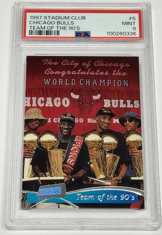 1997-98 Topps Stadium Club Chicago Bulls Team Of The 90’s #5 PSA 9 MINT 336