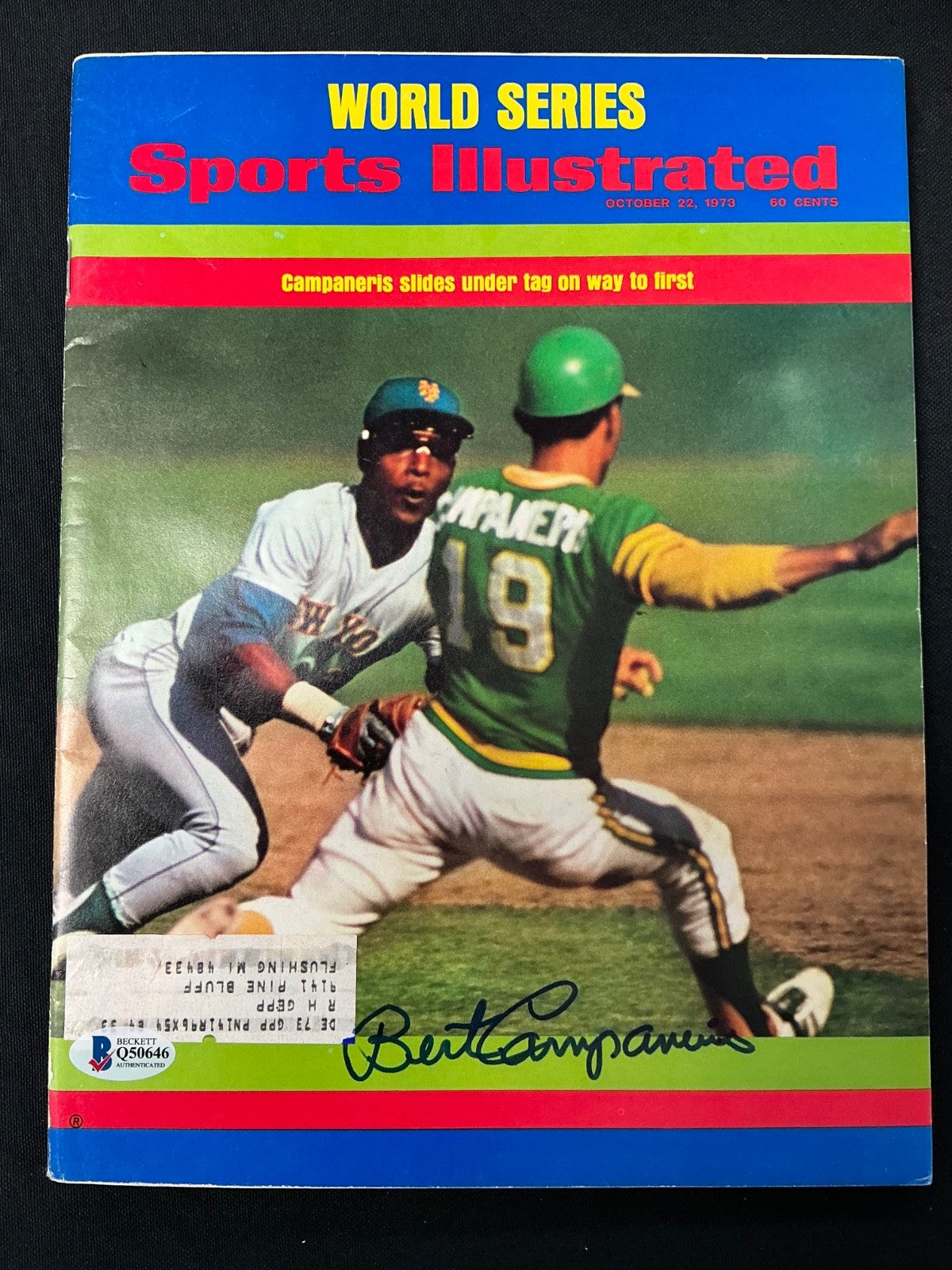 Bert Campaneris Okland A'a Signed Auto 1973 Sports Illustrated COA 646