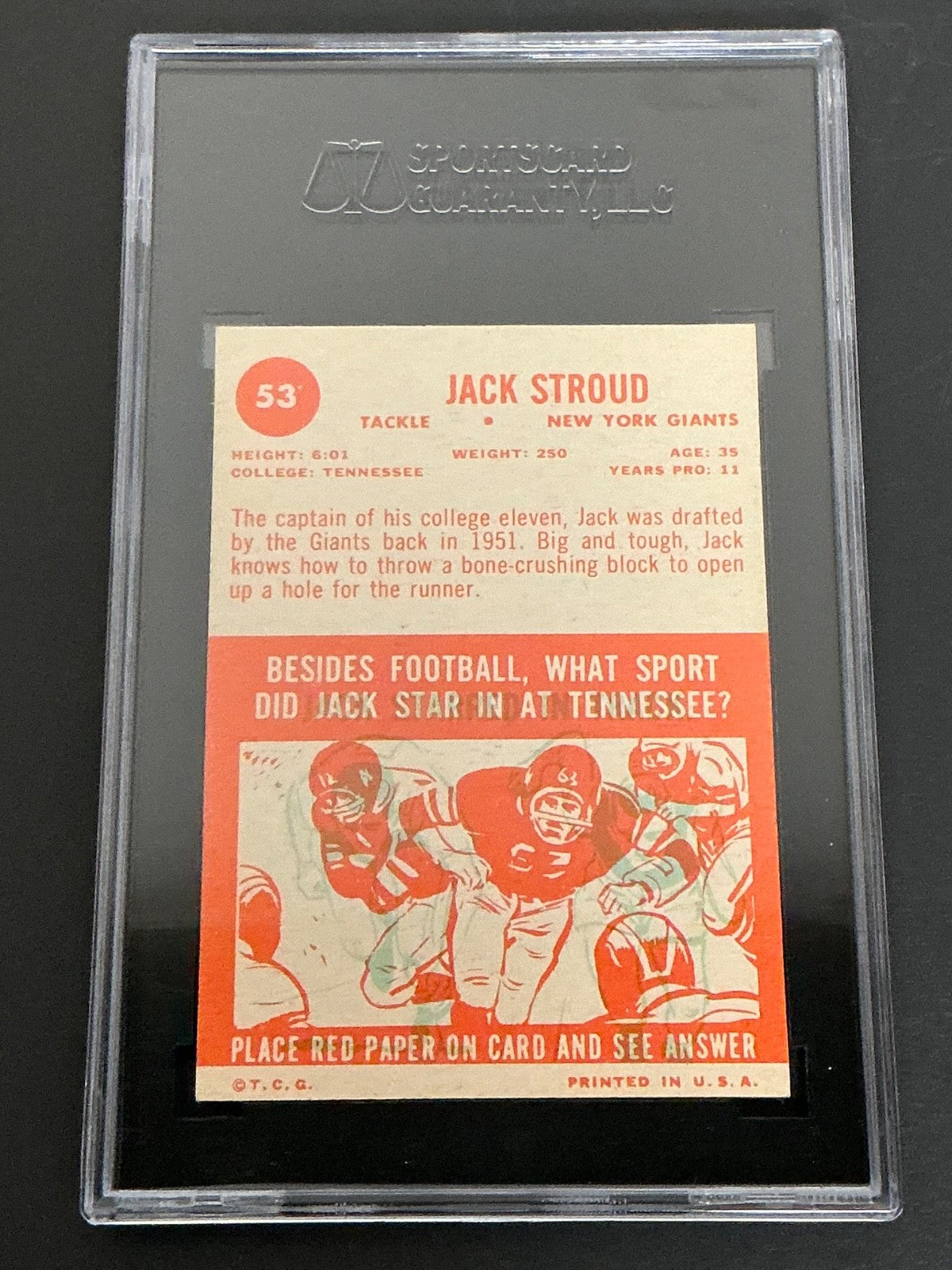 1963 Topps #53 Jack Stroud SP Giants SGC 6 EX/NM 023