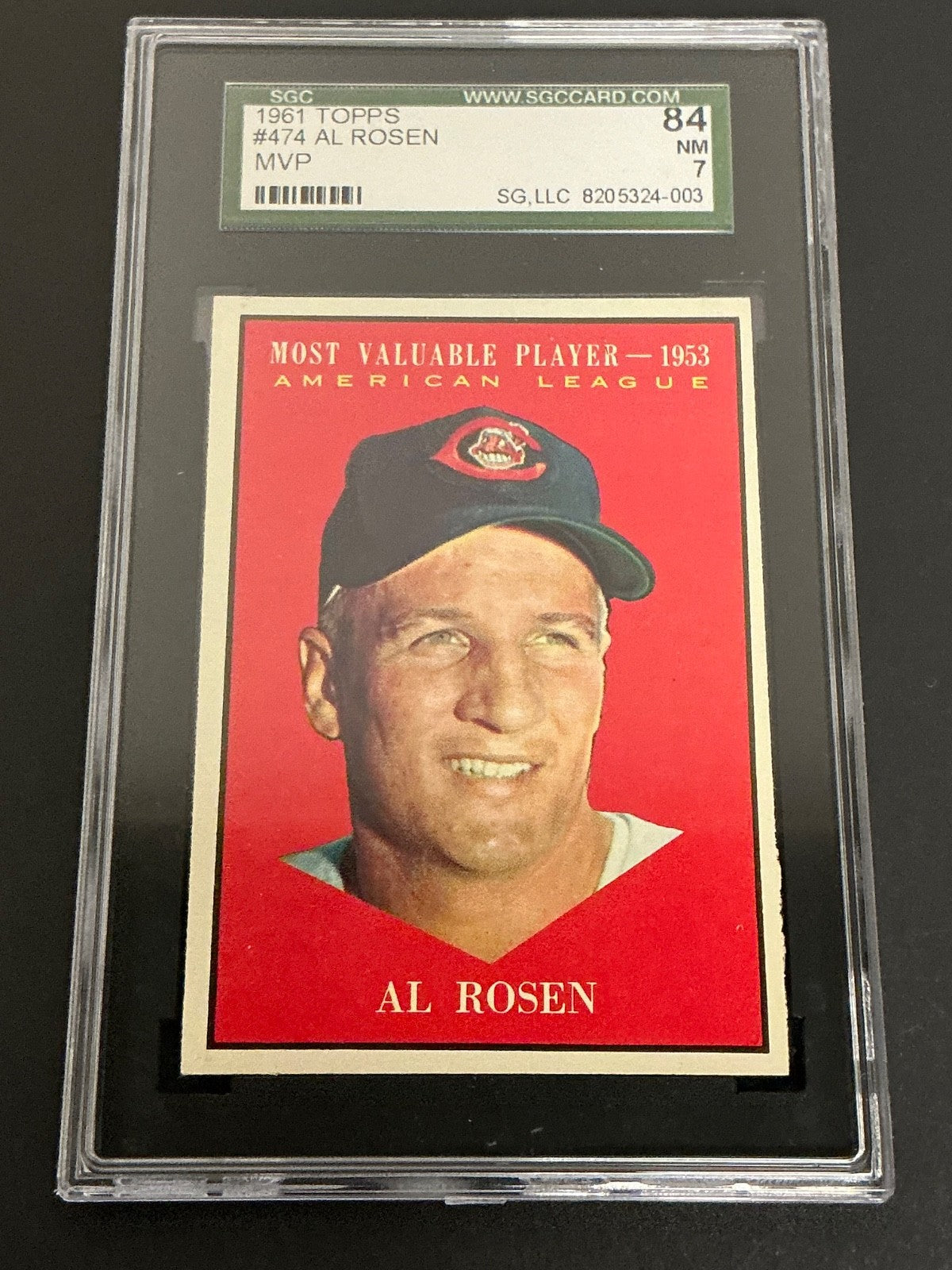 1961 Topps #474 Al Rosen MVP American League SGC 7 NM 003 