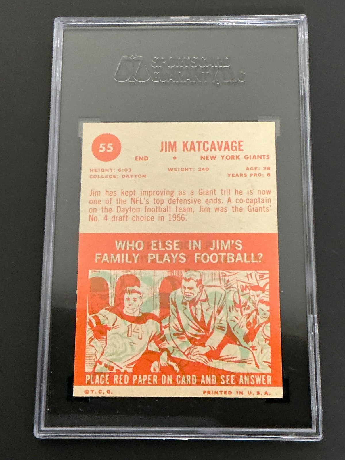 1963 Topps #55 Jim Katcavage SP Giants SGC 5 EX 018