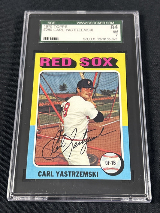 1975 Topps #280 Carl Yastrzemski Boston Red Sox SGC 7 NM 073