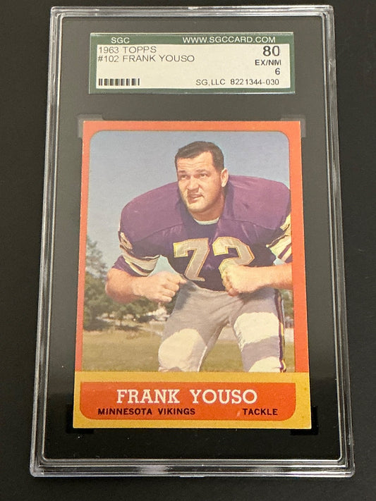 1963 Topps #102 Frank Youso Vikings SGC 6 EX/NM 030