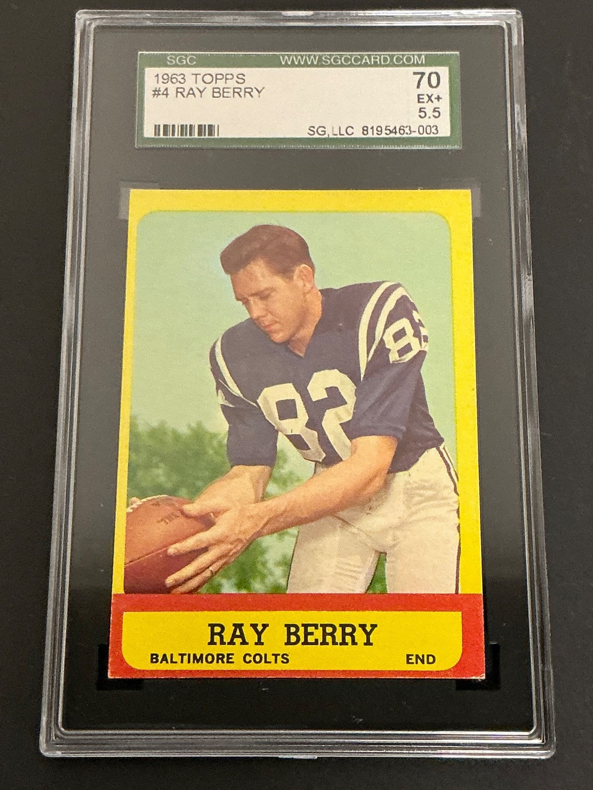 1963 Topps #4 Ray Berry Colts SGC 5.5 EX+ 003