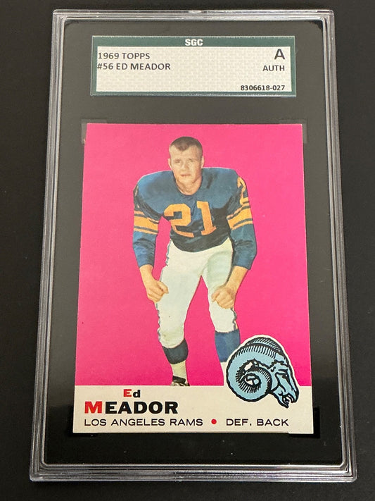 1969 Topps #56 Ed Meador Rams SGC Authentic 027
