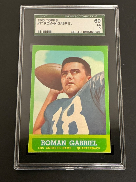 1963 Topps #37 Roman Gabriel Rams SGC 5 EX 006