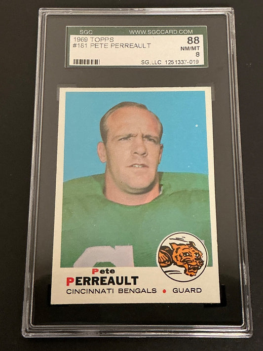 1969 Topps #181 Pete Perreault Bengals SGC 8 NM/MT 019 