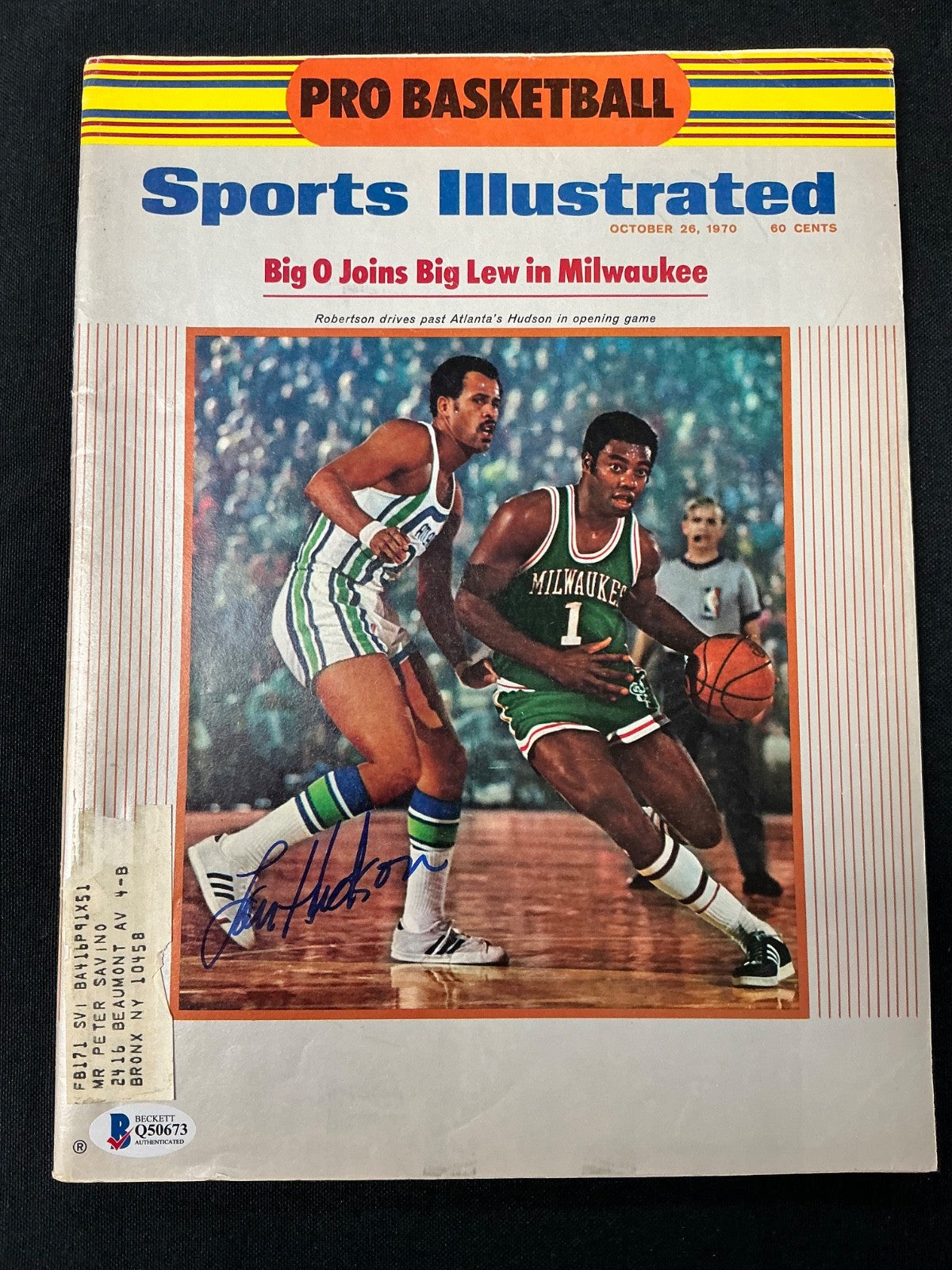 Lou Hudson Signed Auto 1970 Sports Illustrated Magazine BAS COA 673