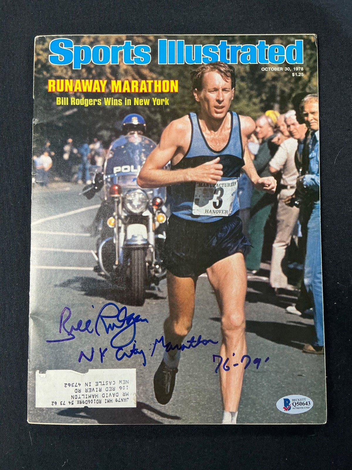 Bill Rodgers Marathon Signed Auto 1978 Sports Illustrated Magazine BAS COA 643