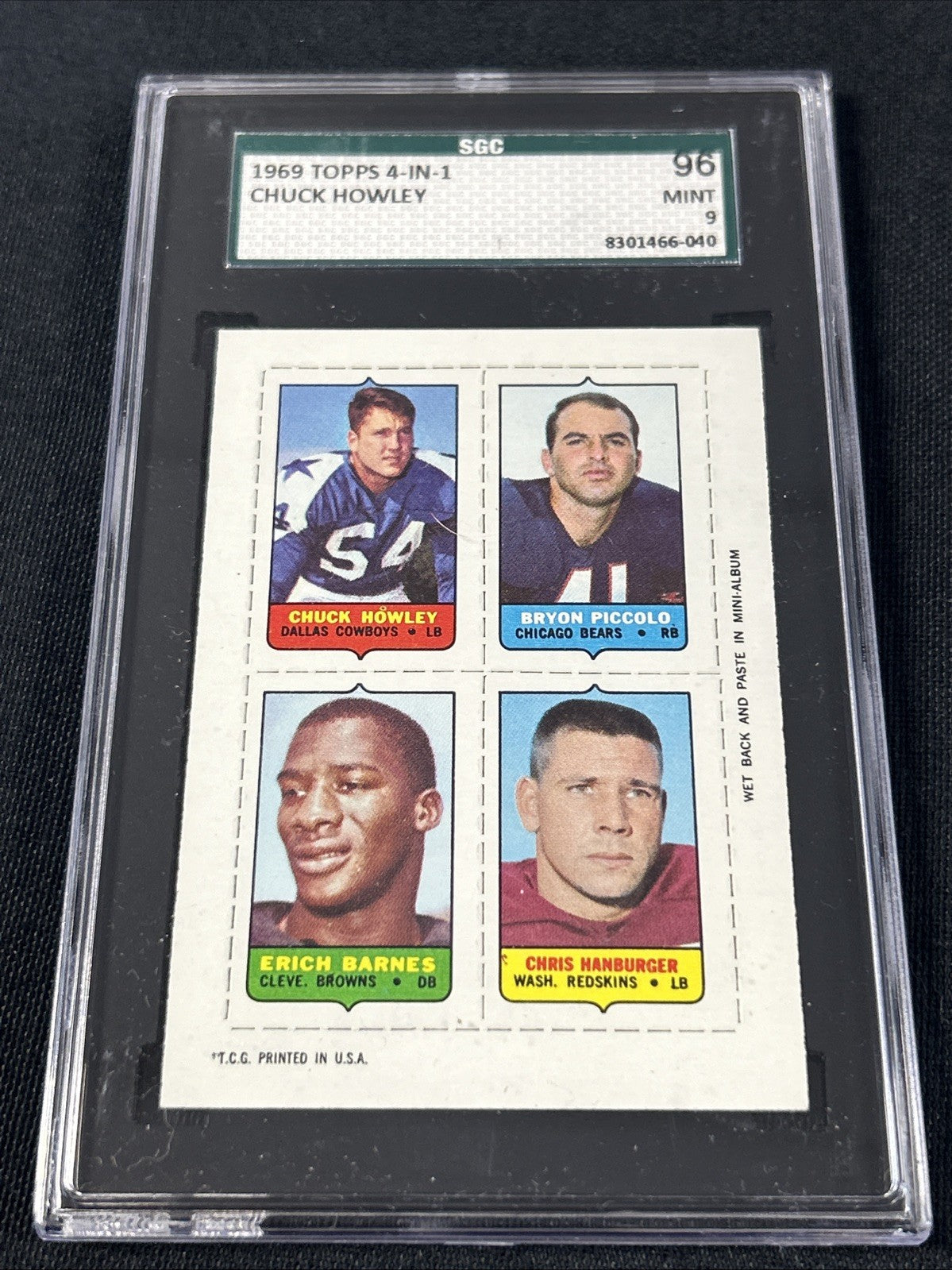 1969 Topps 4-In-1 Chuck Howley SGC 9 MINT 040 