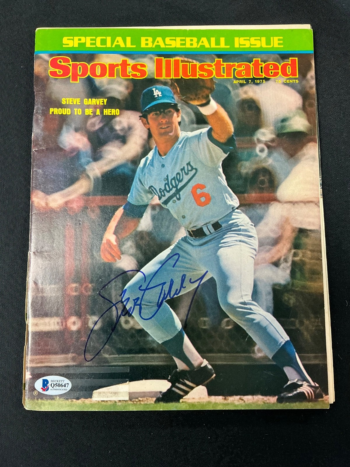 Steve Garvey Dodgers Signed Auto 1975 Sports Illustrated Magazine BAS COA 647