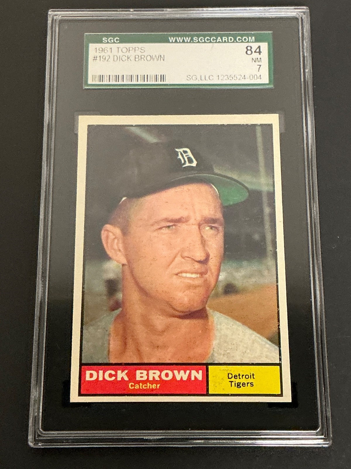 1961 Topps #192 Dick Brown Tigers SGC 7 NM 004