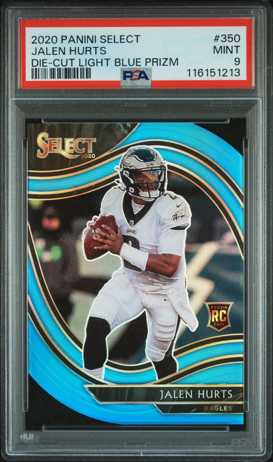 2020 Panini Select #350 Jalen Hurts RC Die-Cut Light Blue Prizm PSA 9 MINT 213
