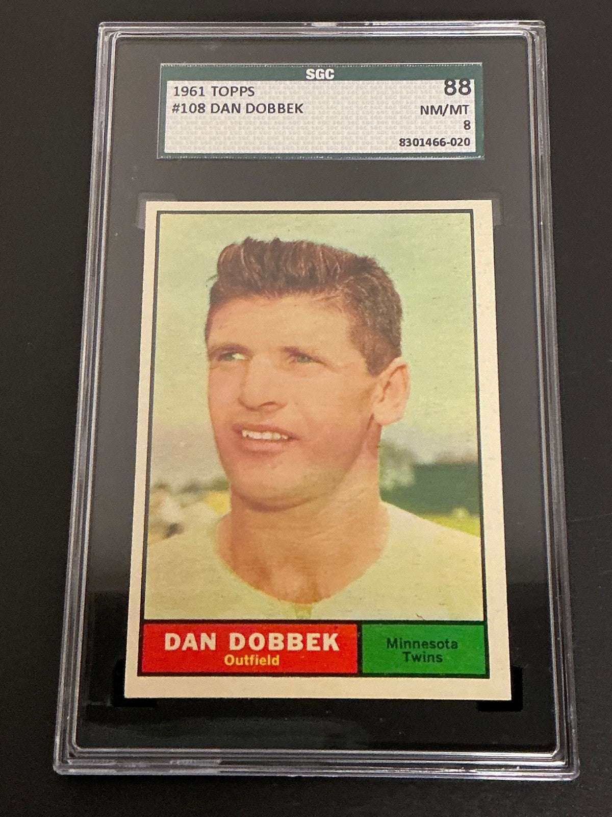 1962 Topps #108 Dan Dobbek Twins SGC 8 NM/MT 020