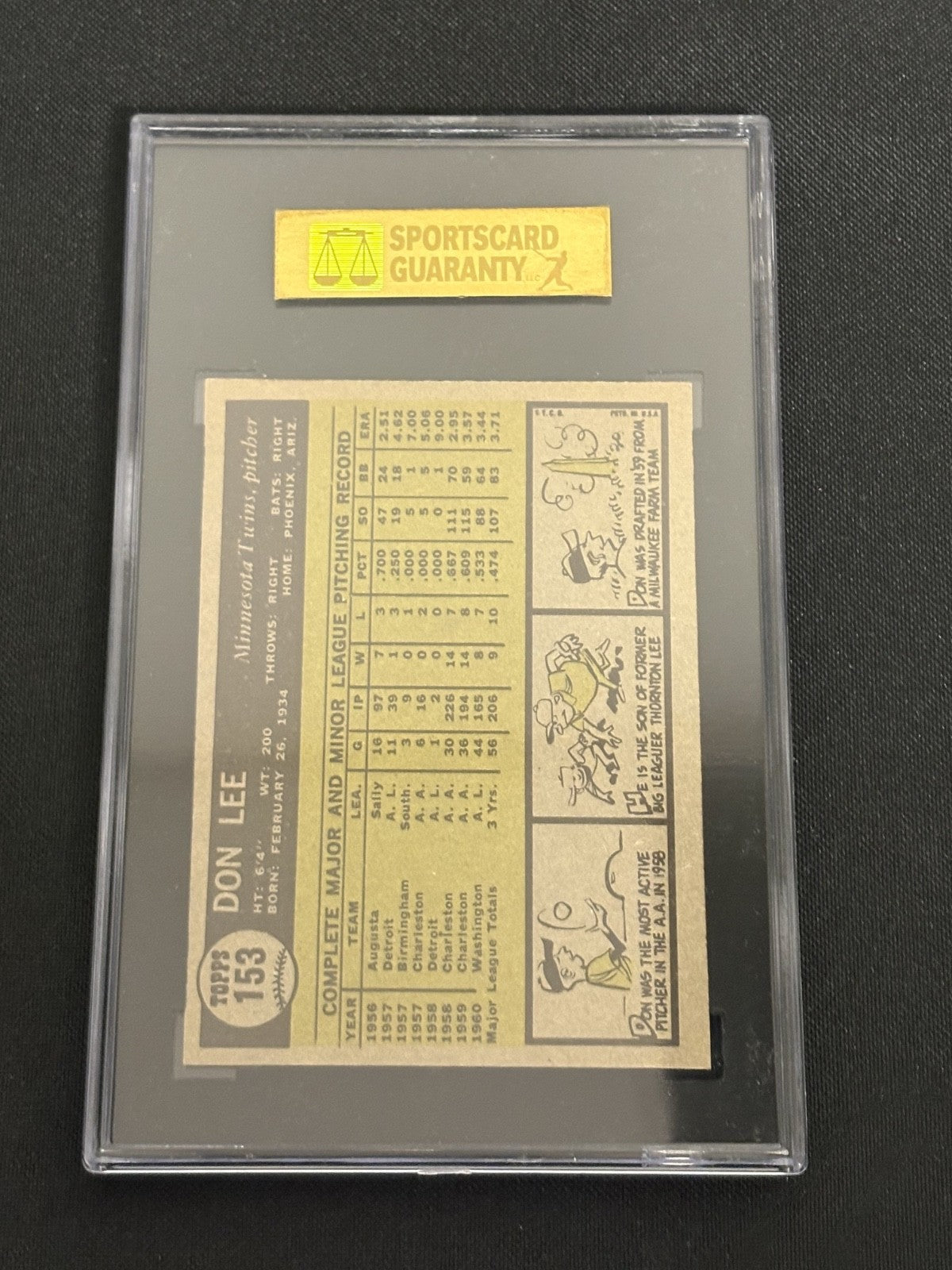1961 Topps #153 Don Lee Twins SGC 7 NM 019