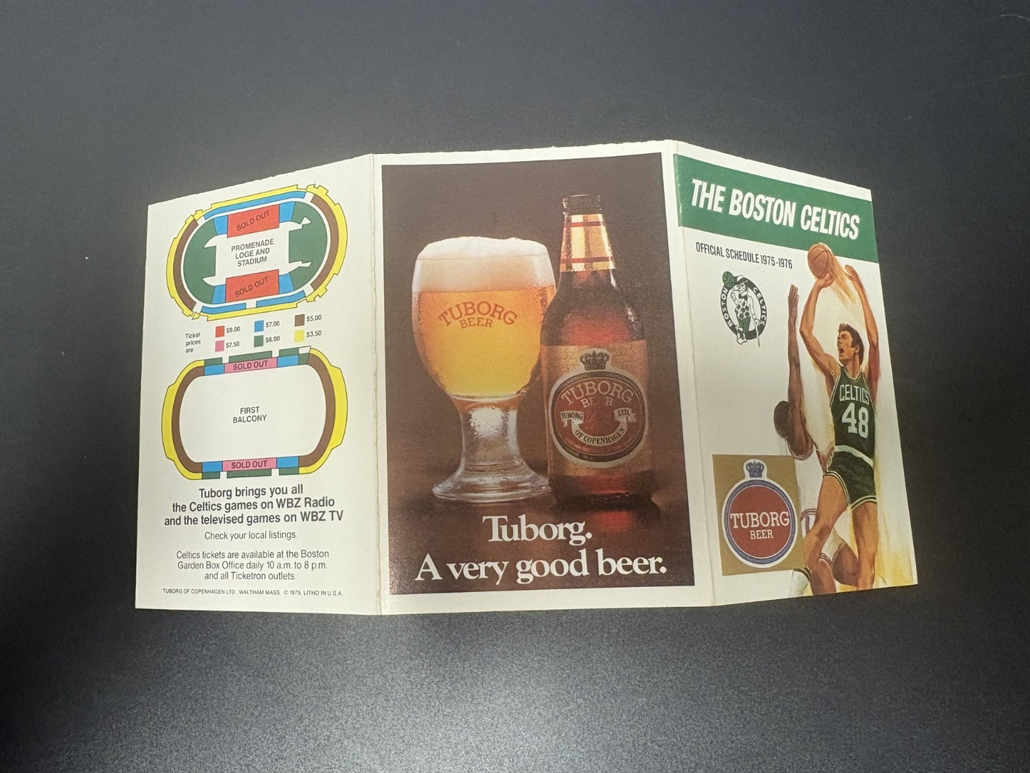 1975-1976 Boston Celtics NBA Basketball Pocket Schedule 