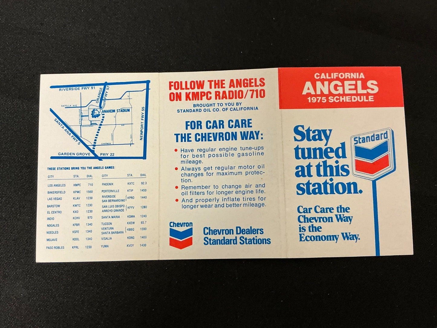 1975 Los Angeles Angels Baseball Pocket Schedule