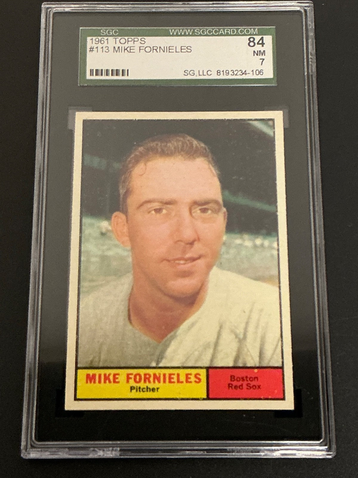 1961 Topps #113 Mike Fornieles Red Sox SGC 7 NM 106