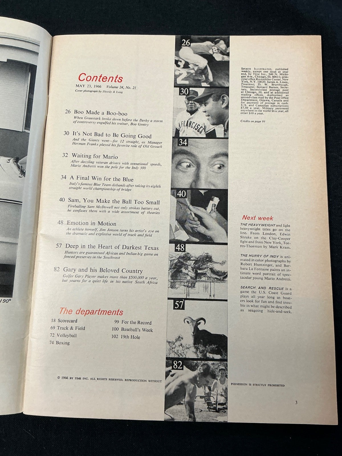 Sam McDowell Indians Signed Auto 1966 Sports Illustrated Magazine BAS COA 699