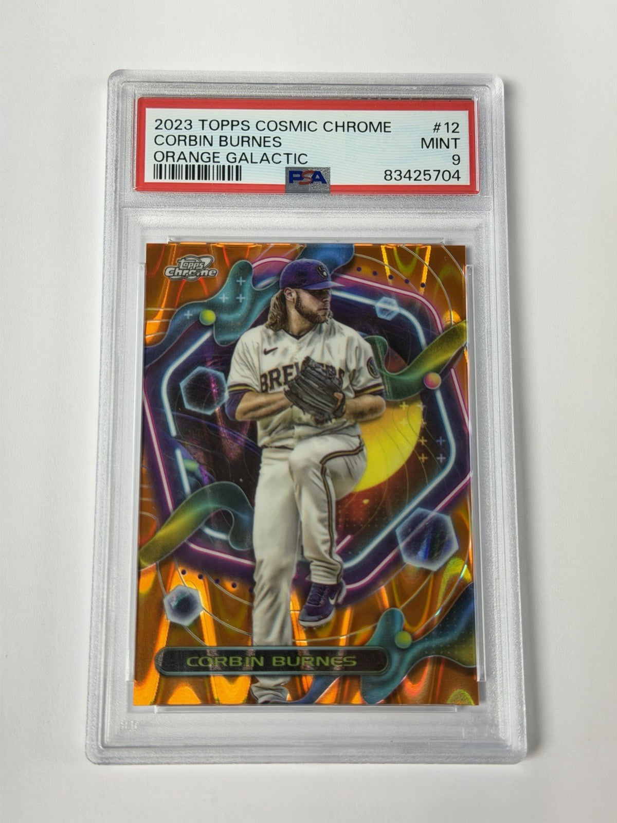 2023 TOPPS COSMIC CHROME #12 CORBIN BURNES PSA 9 MINT ORANGE GALACTIC 704